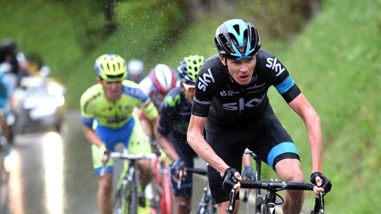 Chris Froome on stage five of the 2015 Tour de Romandie