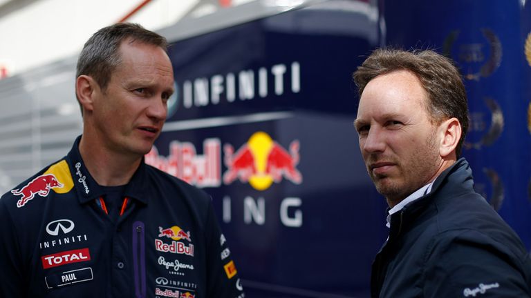 Christian Horner: With Red Bull chief engineer Paul Monaghan at the 2015 Spanish Grand Prix