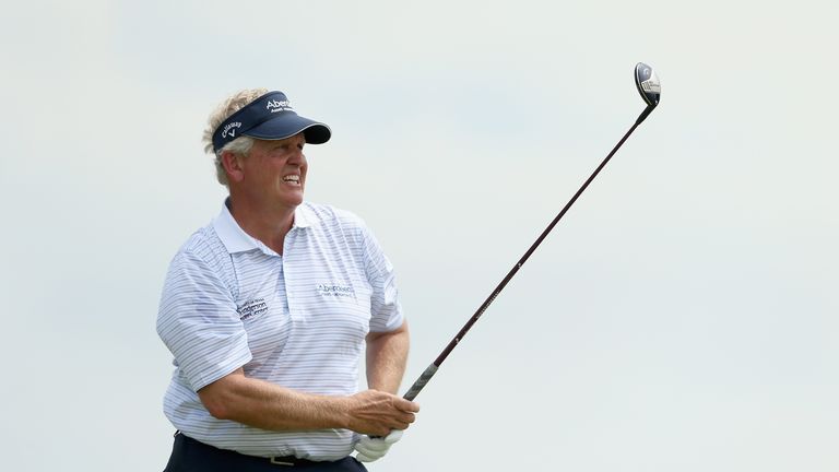 FRENCH LICK, IN - MAY 24:  Colin Montgomerie of Scotland hits his tee shot on the 6th hole during the final round of the Senior PGA Championship Presented 