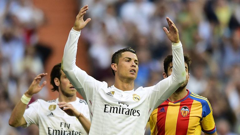 Cristiano Ronaldo shows his frustration