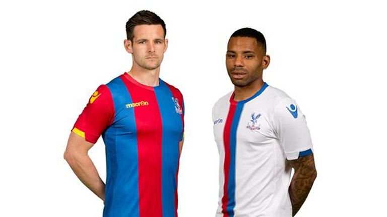 Crystal Palace maintain their red and blue stripes on both their home and away kits for 2015/16