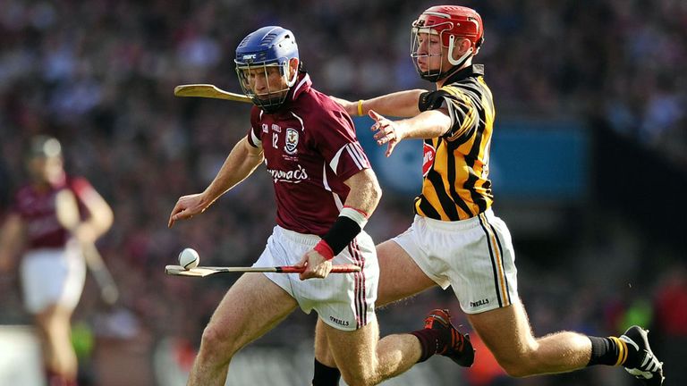 Cyril Donnellan, Galway, in action against Cillian Buckley, Kilkenny. 
