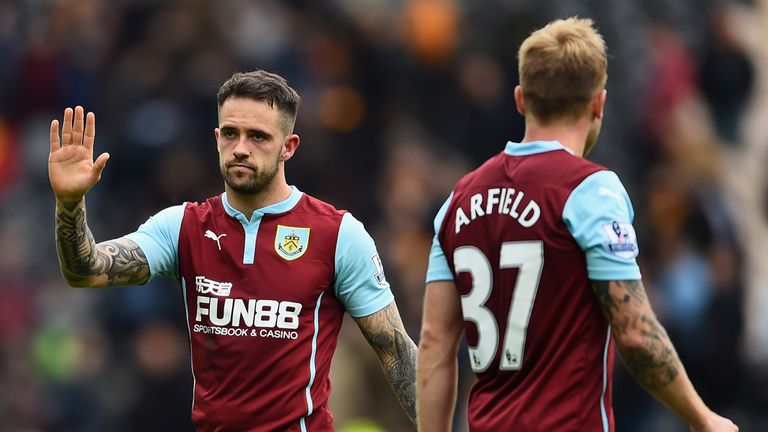 Danny Ings of Burnley waves to fans 
