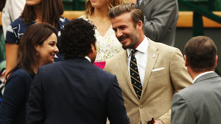Cricketer Sachin Tendulkar and footballer David Beckham met at last year's Wimbledon
