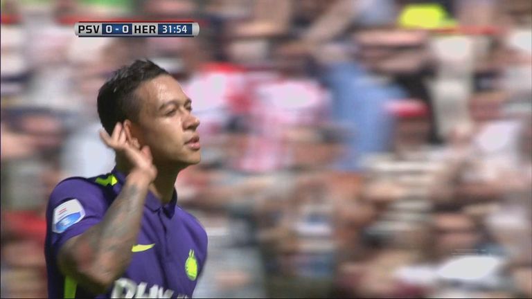 Depay scored a stunning free kick for PSV