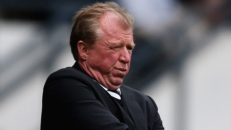 Derby Steve McClaren reacts on the touchline at the iPro Stadium