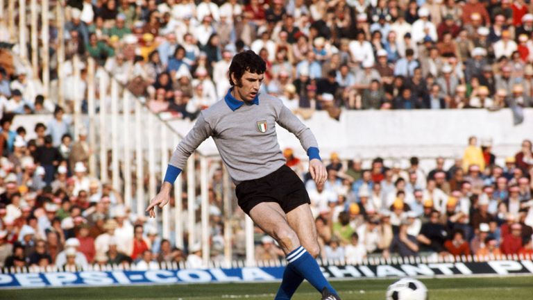 ROME, ITALY - NOVEMBER 17: Italy Goalkeeper Dino Zoff in action during an International match circa 1976, Zoff won over 100 full caps 