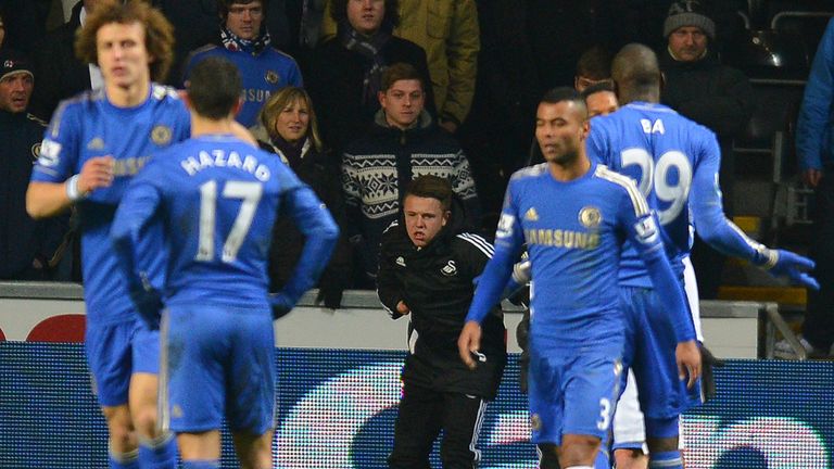Eden Hazard was sent off for supposedly kicking ballboy Charlie Morgan in January 2013