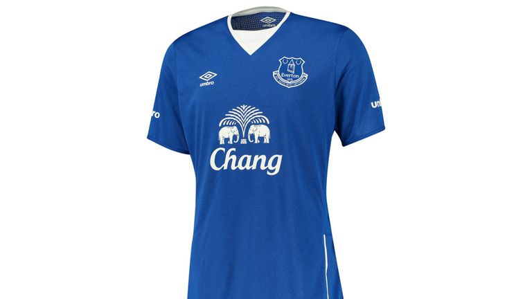 Umbro have produced a traditional blue shirt for Everton