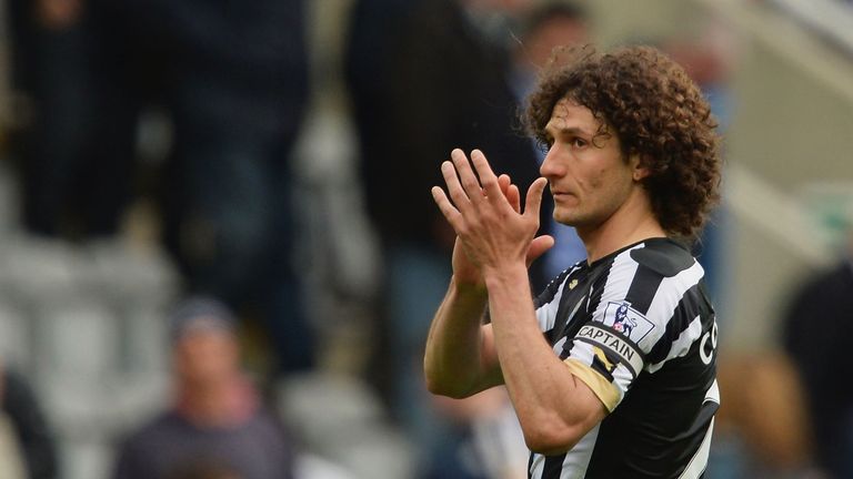 Fabricio Coloccini of Newcastle United applauds the crowd after Newcastle's draw with West Brom