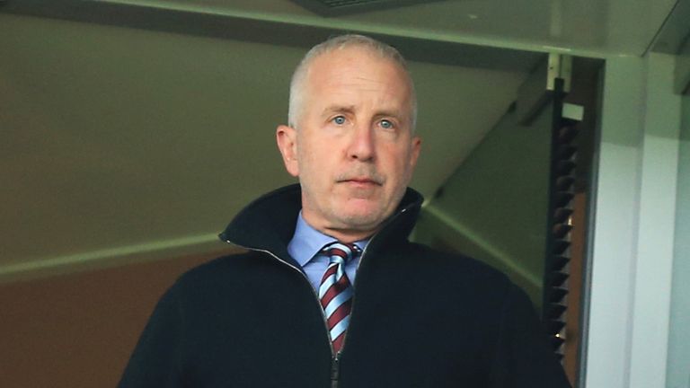 Randy Lerner during the Barclays Premier League match at Villa Park, Birmingham.