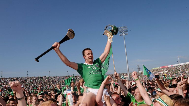 Niall Moran celebrates with supporters after Limerick's Munster final win over Cork in 2013
