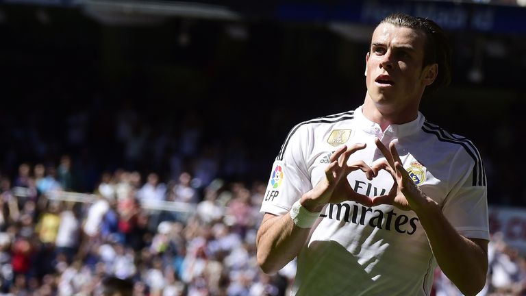 Gareth Bale celebrates a goal for Real Madrid