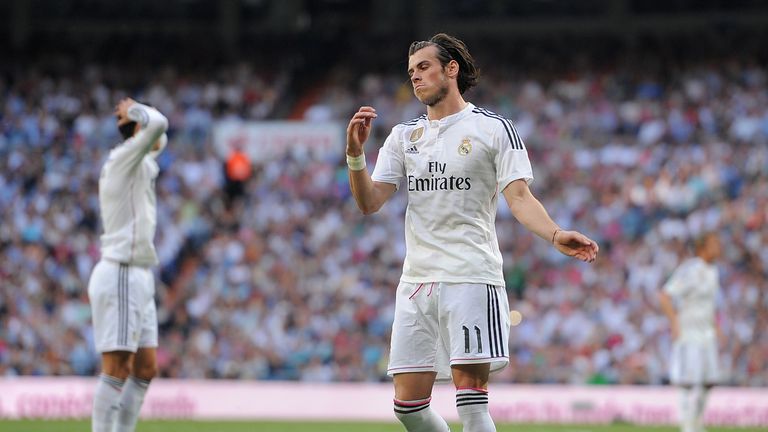 Gareth Bale of Real Madrid reacts