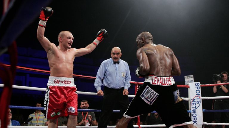 CARDIFF, WALES - JULY  21:   Gavin Rees celebrates his win against Souleymane M'baye during the  WBA Light  Welterweight title fight on  July 21, 2007 at t