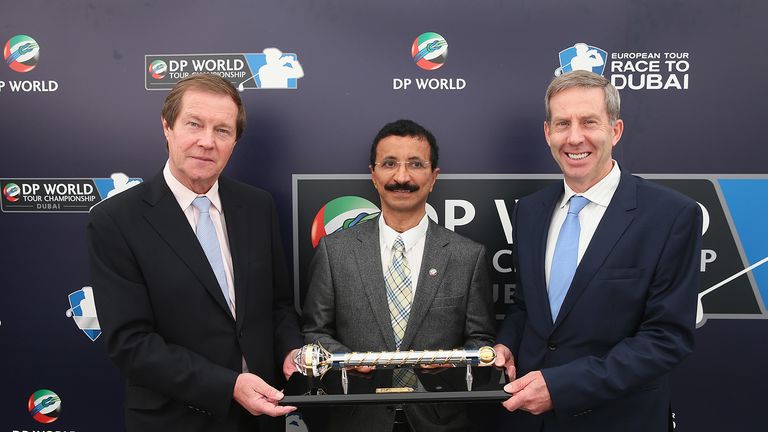 George O'Grady, Chief Executive of the European Tour, His Excellency Sultan Ahmed Bin Sulayem, Chairman of DP World