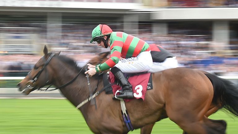 Don't Touch, ridden by Paul Hanagan, wins the Racing UK Anywhere Available Now Handicap Stakes at Haydock