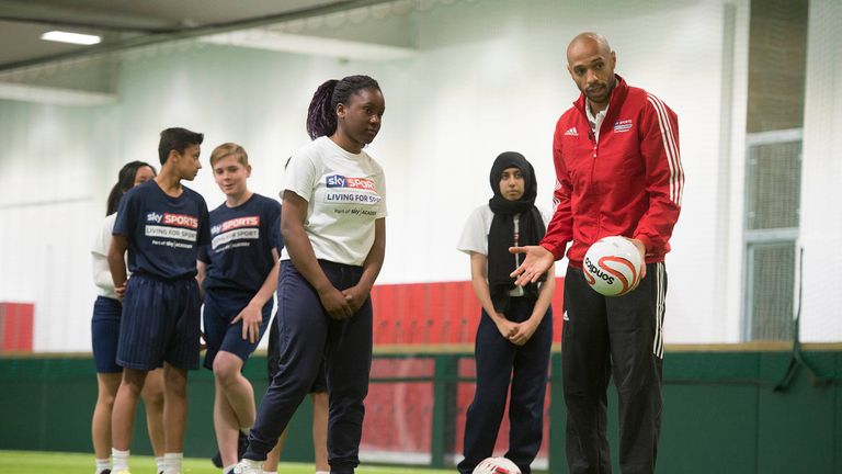 Thierry Henry Sky Sports Living For Sport Masterclass at the Arsenal Hub..