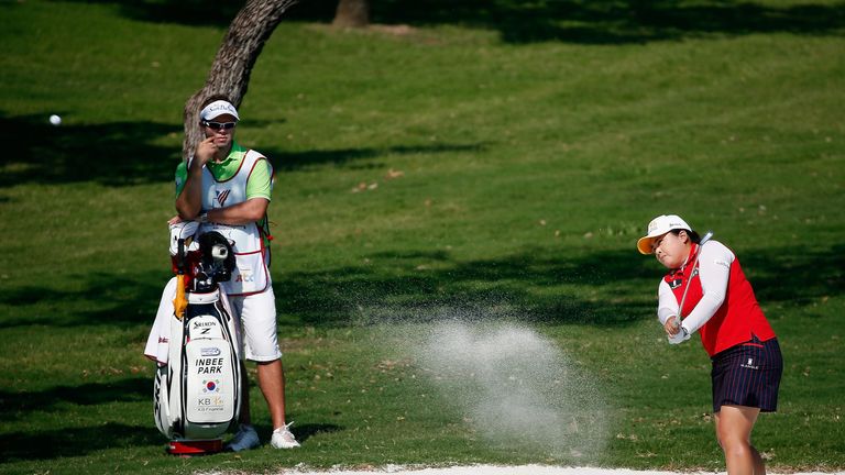Inbee Park of South Korea hits a shot on the second hole during Round Three of the LPGA's North Texas Shootout.