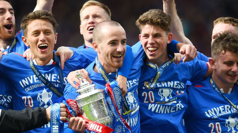 Inverness hero James Vincent celebrates with the William Hill Scottish Cup