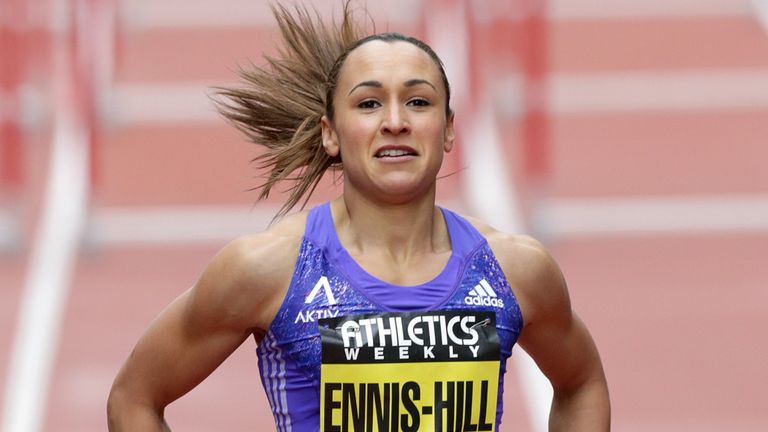 MANCHESTER, ENGLAND - MAY 9:  Jessica Ennis-Hill of Great Britain competes in the Women's 100 metres hurdles during the Great City Games on May 9, 2015 in 