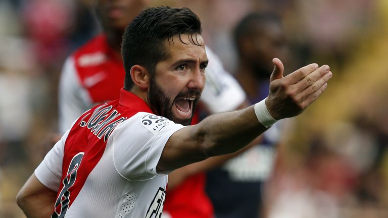 Monaco midfielder Joao Moutinho celebrates