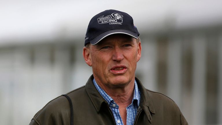 EPSOM, ENGLAND - MAY 26: John Gosden looks on during the 'Breakfast With The Stars' morning at Epsom racecourse on May 26, 2015 in Epsom, England. (Photo b