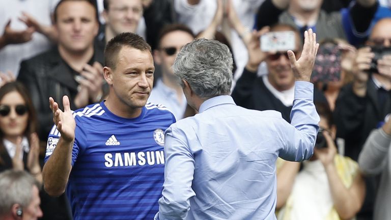 Jose Mourinho greets John Terry 