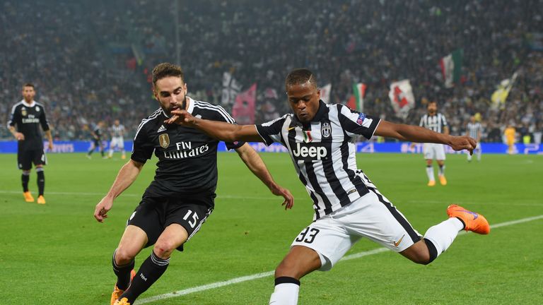 Patrice Evra in action against Real Madrid