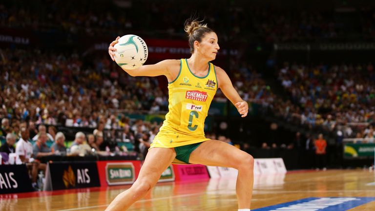 Kim Ravaillion of the Diamonds catches the ball uring the International Netball Test match between the New Zealand Silver 