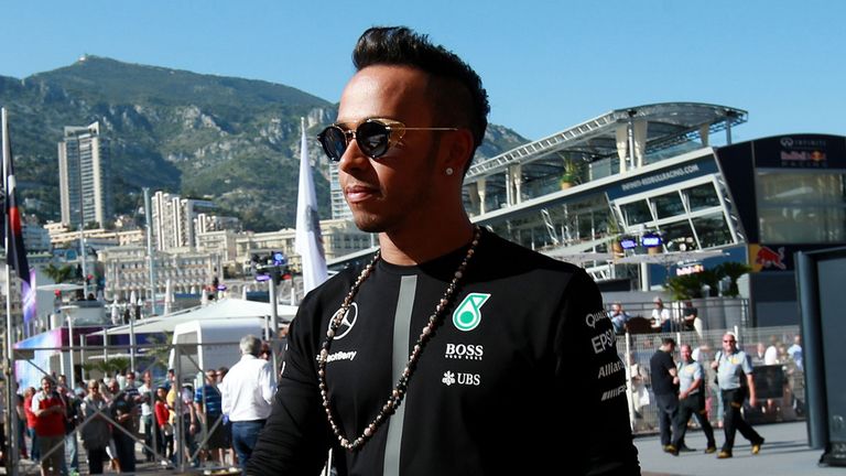 Mercedes' Lewis Hamilton at the Circuit de Monaco, Monte Carlo, Monaco.