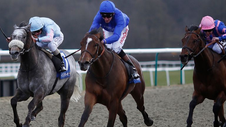 Adam Kirby riding Tryster to win the coral.co.uk Winter Derby at Lingfield 