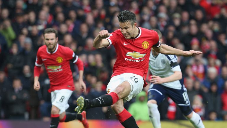 Manchester United's Robin van Persie misses an opportunity to level the scores from the penalty spot