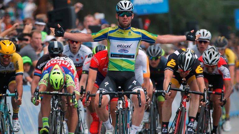 Mark Cavendish, Peter Sagan, Tyler Farrar, stage eight of the 2015 Amgen Tour of California 
