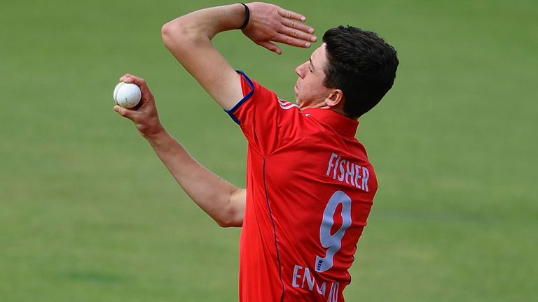 Matthew Fisher, seen here playing for England under-19s last year, took 5-22 on his T20 debut for Yorkshire