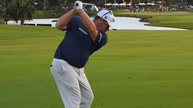 George Coetzee during his third round 65 at Heritage Golf Club in Mauritius