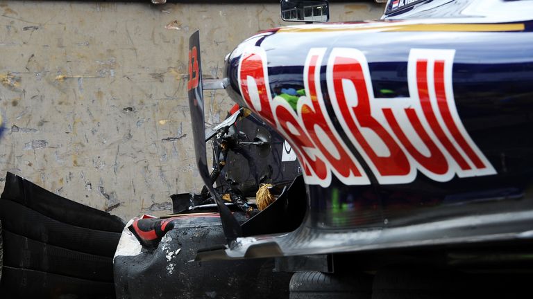 Verstappen's crashed Toro Rosso                                            