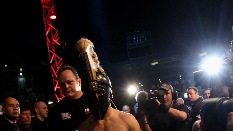 LONDON, ENGLAND - MAY 15:  Michael Katsidis of Australia makes his entrance for his fight against Kevin Mitchell of England for the WBO Lightweight Champio