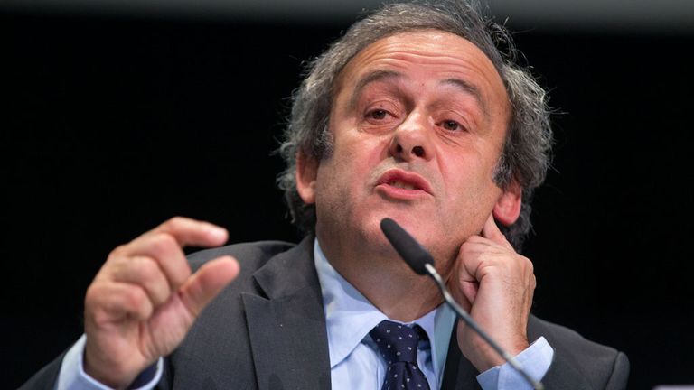 ZURICH, SWITZERLAND - MAY 28: UEFA president Michel Platini attends a press conference prior to the 65th FIFA Congress at Hallenstadion on May 28, 2015 in 
