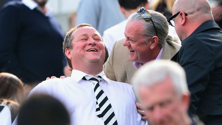Newcastle owner Mike Ashley looks relaxed despite their relegation battle