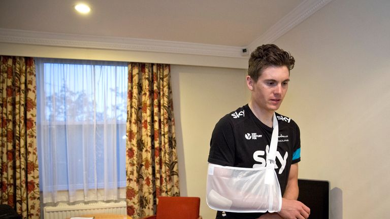 Swift returned to the hotel after a trip to the hospital and an X-Ray on his shoulder