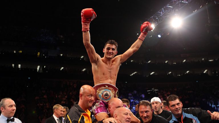 LONDON, ENGLAND - MAY 21:  Nathan Cleverly of Wales celebrates defeating Aleksy Kuziemski of Poland in the Vacant WBO World Light-Heavyweight Championshipd