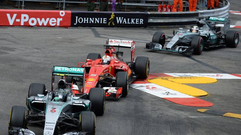 Rosberg leads Vettel and Hamilton