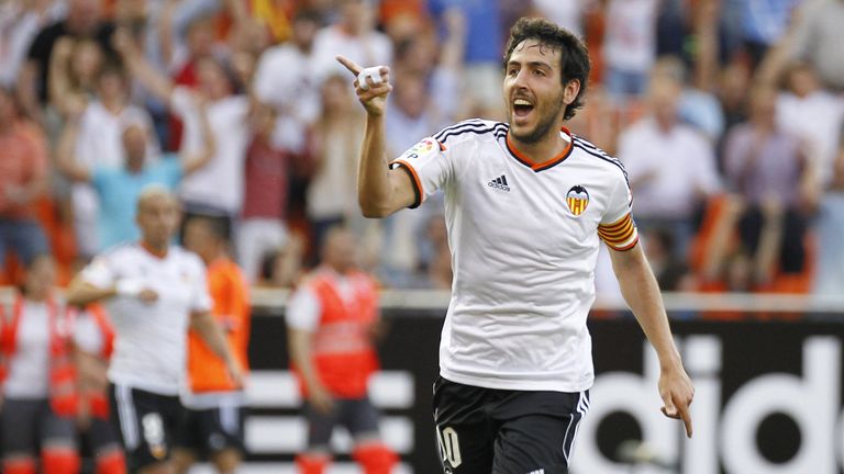 Dani Parejo celebrates after scoring Valencia's second