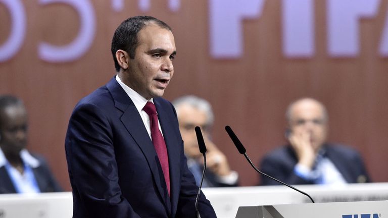 FIFA vice-president and contender for the role of FIFA President Prince Ali bin al Hussein 