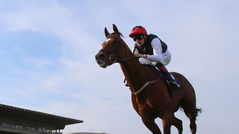 Free Eagle ridden by Pat Smullen wins theThe KPMG Enterprise Stakes during the Irish Champions Weekend at Leopardstown Racecourse, Dublin, Ireland.
