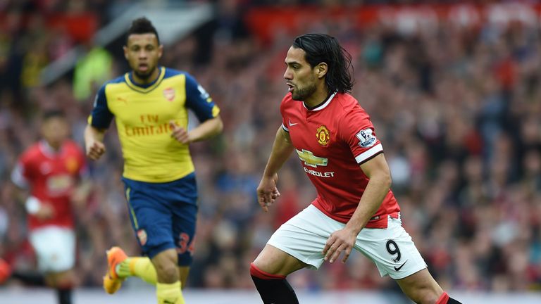 Radamel Falcao started as Manchester United met Arsenal