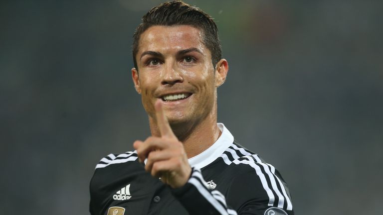 Real Madrid's Portuguese forward Cristiano Ronaldo celebrates after scoring 
