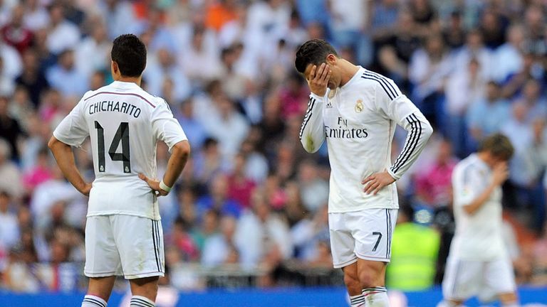 Cristiano Ronaldo reacts after Valencia take the lead