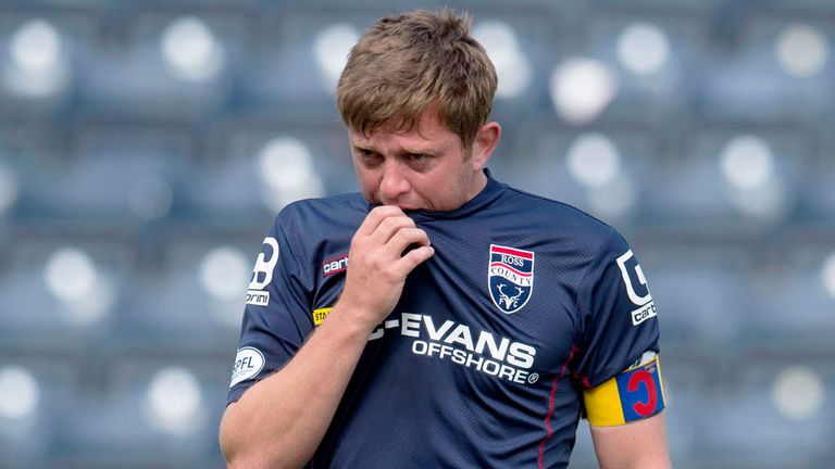 Richard Brittain: Midfielder shows his emotions after playing final game for Ross County